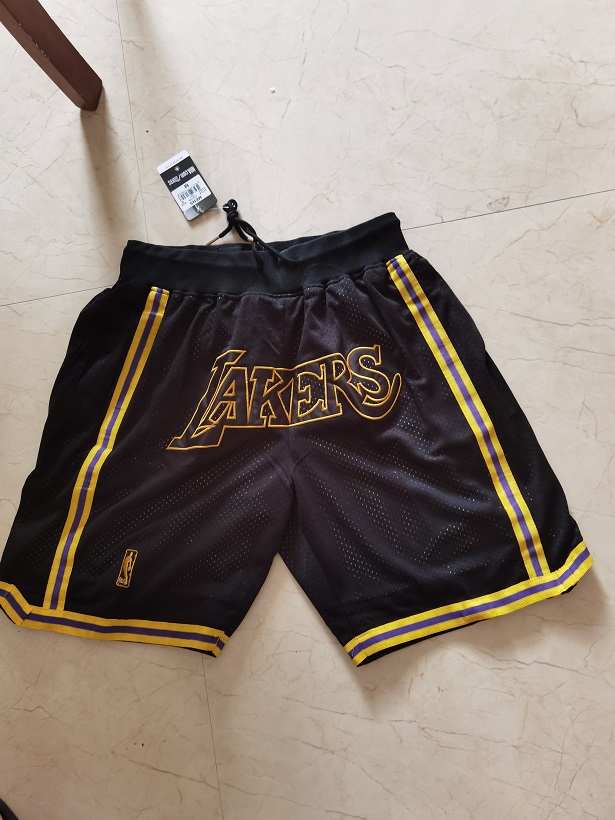 2020 NBA Men Los Angeles Lakers black shorts->los angeles lakers->NBA Jersey